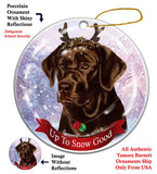 Labrador Chocolate Howliday Dog Christmas Ornament