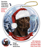 Labrador Chocolate Howliday Dog Christmas Ornament