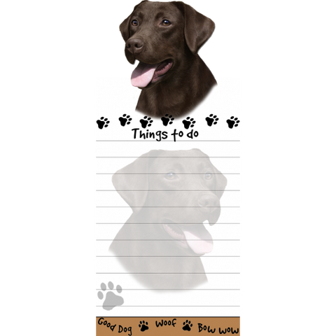 Labrador Chocolate List Stationery Notepad