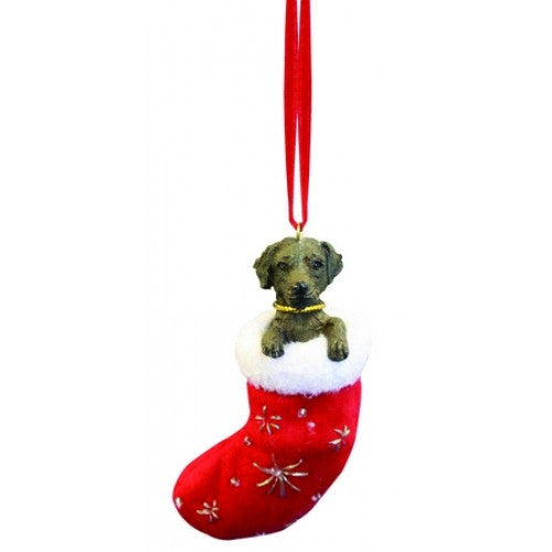 Santa's Little Pals Labrador Retriever Chocolate Christmas Ornament