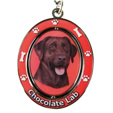 Labrador Retriever Chocolate Dog Spinning Keychain