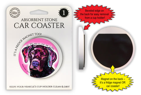 Labrador Retriever Dean Russo Magnetic Car Coaster