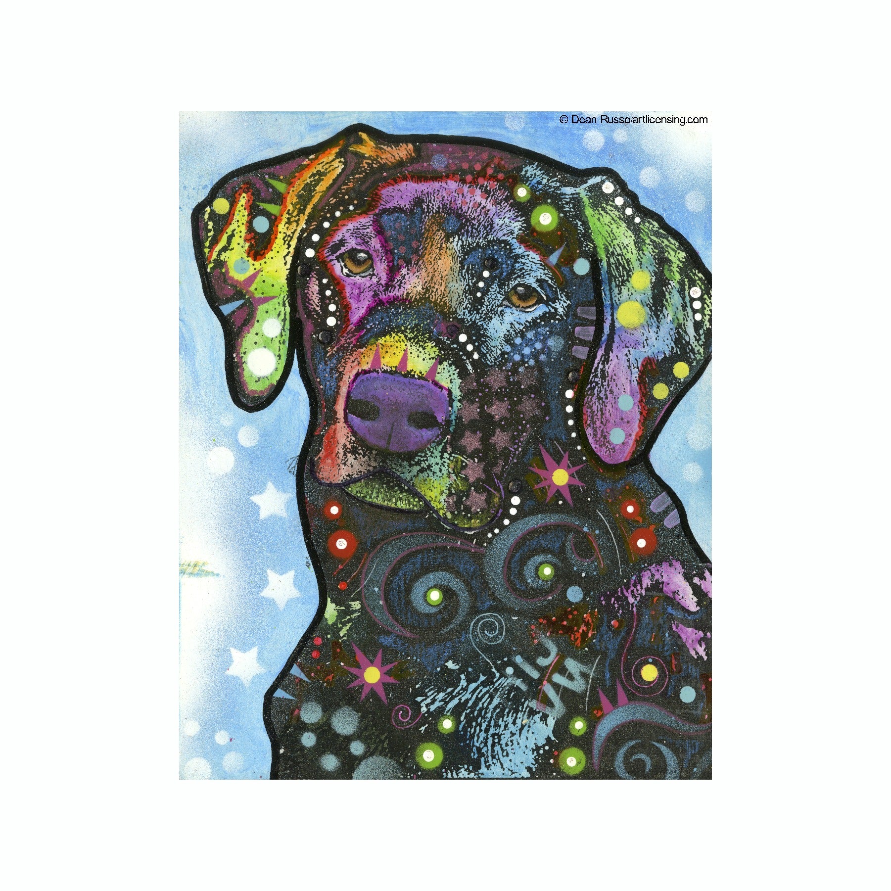 Labrador Love Dean Russo Vinyl Dog Car Sticker