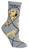 Labrador Yellow Dog Breed Gray Lightweight Stretch Cotton Adult Novelty Socks