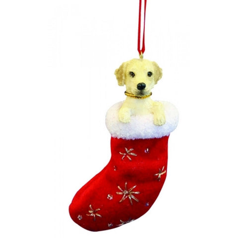 Santa's Little Pals Labrador Retriever Yellow Christmas Ornament