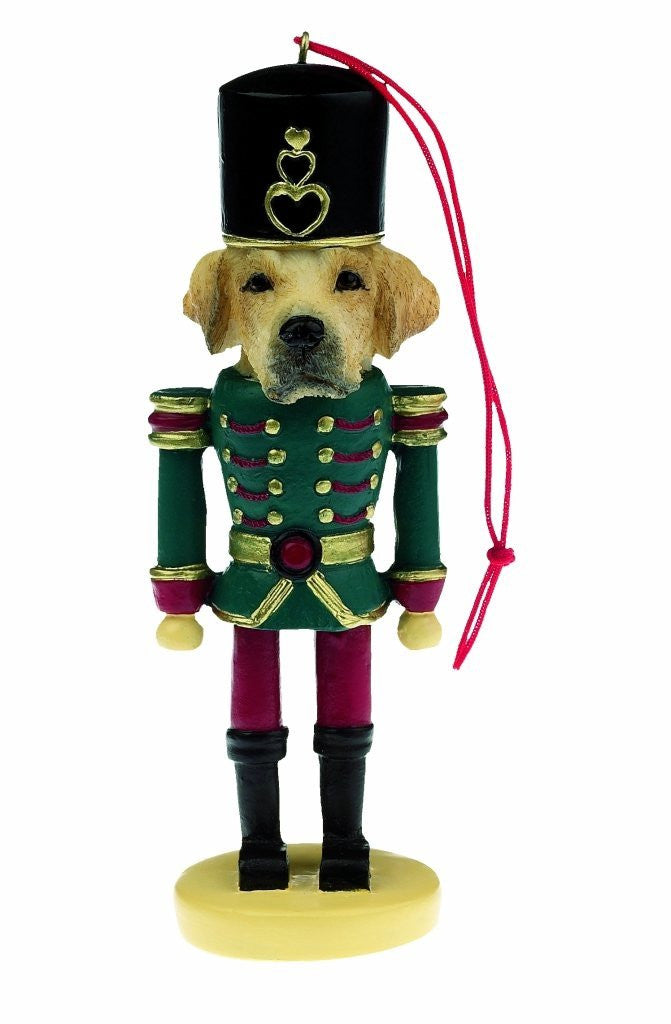 Labrador Retriever Yellow Dog Toy Soldier Nutcracker Christmas Ornament