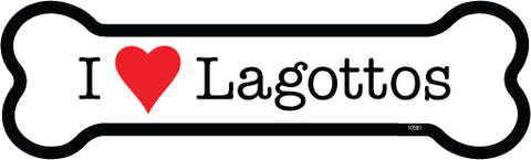 I Love Lagottos Dog Bone Magnet