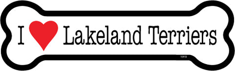 I Love Lakeland Terriers Dog Bone Magnet
