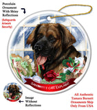 Leonberger Howliday Dog Christmas Magnet