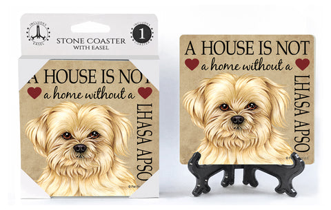 Lhasa Apso A House Is Not A Home Stone Drink Coaster