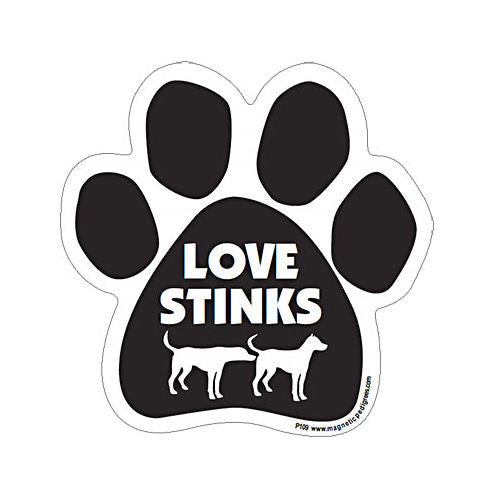 Love Stinks Dog Paw Magnet