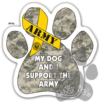 My Dog and I Support the Army Paw Magnet