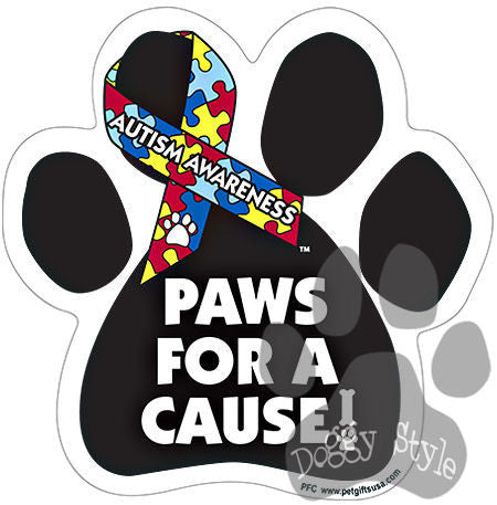 Paws For A Cause Autism Awareness Dog Paw Magnet