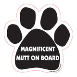 Magnificent Mutt On Board Dog Paw Magnet