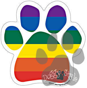 Rainbow Paw Print LGBTQ+ License Plate Frame – Black Metal, Gloss Finish, Front Or Rear