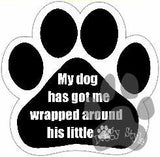 My Dog Has Me Wrapped Around His Little Paw Magnet