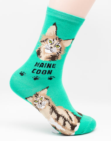 Maine Coon Socks Cat Breed Foozy Novelty Socks