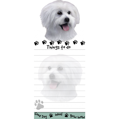 Maltese Puppy List Stationery Notepad