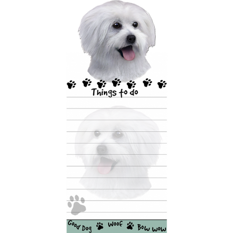 Maltese Puppy List Stationery Notepad