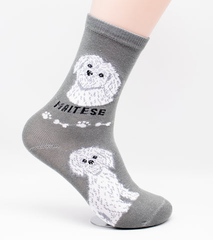 Maltese Socks Dog Breed Foozy Novelty Socks