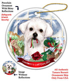 Maltese Howliday Dog Christmas Ornament