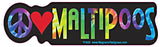 Peace Love Maltipoo Yippie Hippie Dog Car Sticker