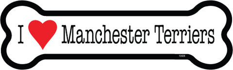 I Love Manchester Terriers Dog Bone Magnet