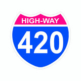 Marijuana High Way 420 Vinyl Car Sticker