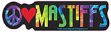 Peace Love Mastiff Yippie Hippie Dog Car Sticker