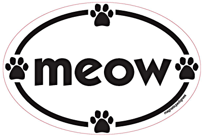 Meow Euro Style Oval Dog Magnet