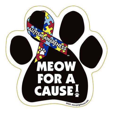 Meow For A Cause Autism Awareness Dog Paw Magnet