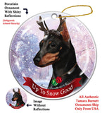 Miniature Pinscher Min Pin Black Howliday Dog Christmas Ornament