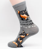 Miniature Pinscher Min Pin Socks Dog Breed Foozy Novelty Socks