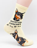 Miniature Pinscher Min Pin Socks Dog Breed Foozy Novelty Socks