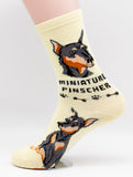 Miniature Pinscher Min Pin Socks Dog Breed Foozy Novelty Socks