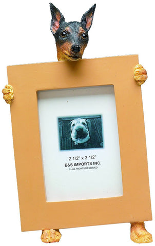 Miniature Pinscher Black Min Pin Dog Picture Frame Holder