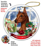 Miniature Pinscher Min Pin Red Howliday Dog Christmas Ornament