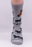 Morgan Quarter White Assorted Horse Farm Animal Novelty Socks