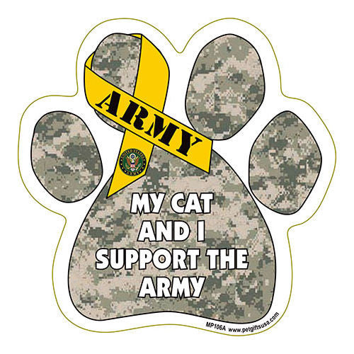 My Cat and I Support the Army Paw Magnet
