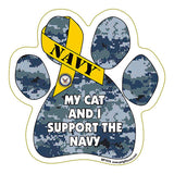 My Cat and I Support the Navy Paw Magnet