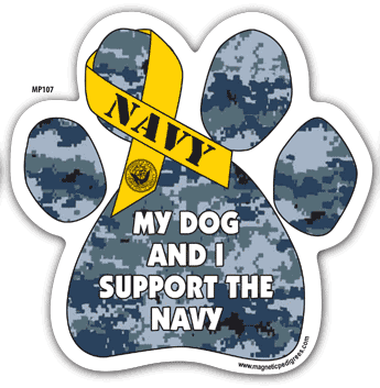 My Dog and I Support the Navy Paw Magnet