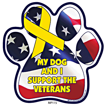 My Dog and I Support the Veterans Paw Magnet