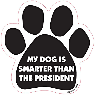 My Dog Is Smarter Than The President Paw Magnet