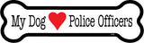 My Dog Loves Heart Police Officers Dog Bone Magnet