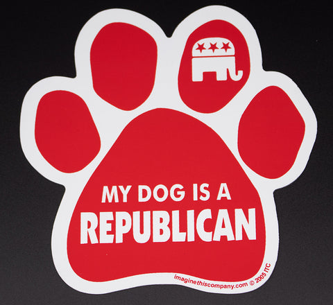 My Dog Is A Republican Democrat Political Dog Paw Magnet
