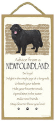 Newfoundland Newfie Advice Wood Dog Sign