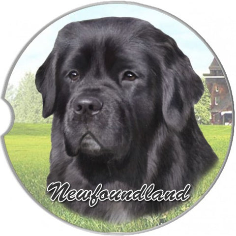 Newfoundland Newfie Sandstone Absorbent Dog Breed Car Coaster