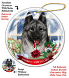 Norwegian Elkhound Howliday Dog Christmas Magnet