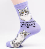 Norwegian Forest Socks Cat Breed Foozy Novelty Socks