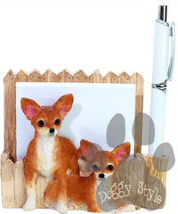 Tan Chihuahua Dog Notepad Holder includes Pad and Pen